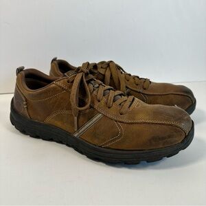Skechers Leather Brown Casual Oxford Mens 12 Classic Retro Inspired Comfort
